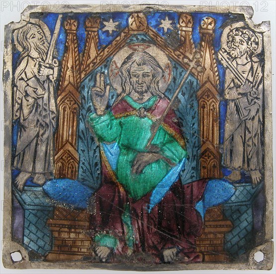 Plaque with Christ In Majesty, Catalan, 14th century.