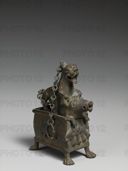Censer with a Lioness Hunting a Boar, Coptic, 6th-7th century.