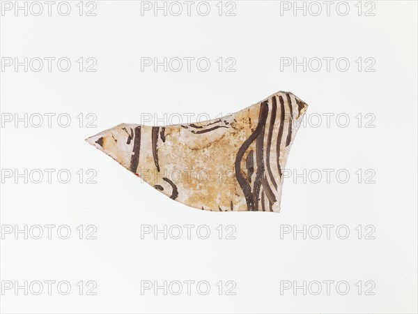 Grisaille Fragment with Face, Crusader, 1220-72. Style associated with mid-1200s France.