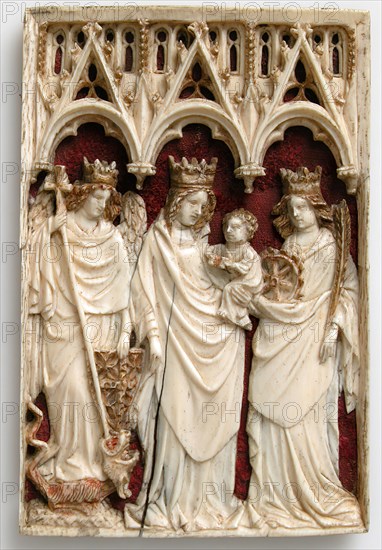 Plaque with Virgin and Child and Saints, Franco-Netherlandish, 15th century (?).