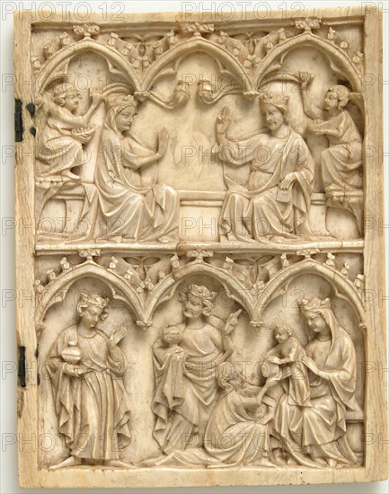 Right Wing of a Diptych with Coronation of the Virgin and Adoration of the Magi, French, 14th century.