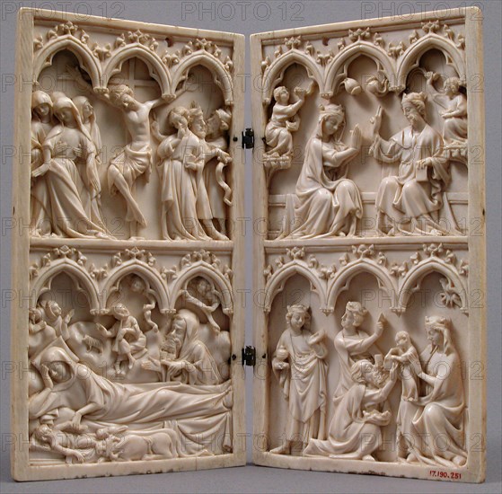 Diptych with Scenes from the Lives of Christ and the Virgin, French, ca. 1350.