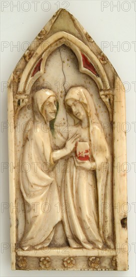 Plaque with the Visitation, French, 14th century.