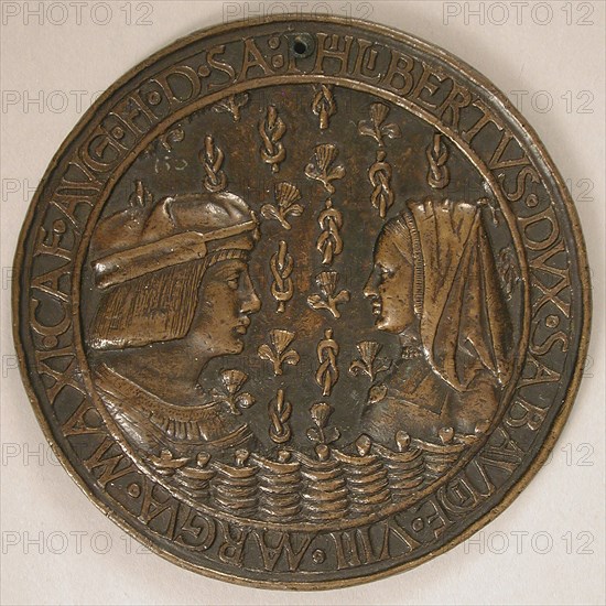 Medal of Duke Philibert II of Savoy (1480-1504) and Margaret of Austria (1480-1530), French, early 16th century.
