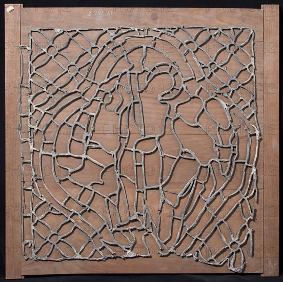 Leading for Stained Glass window with Flagellation (?) Scene, French, 13th century.