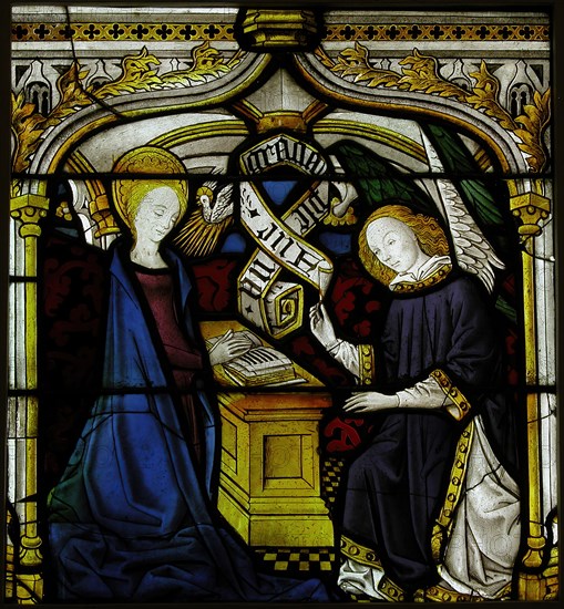 Panel with The Annunciation, French, ca. 1440.