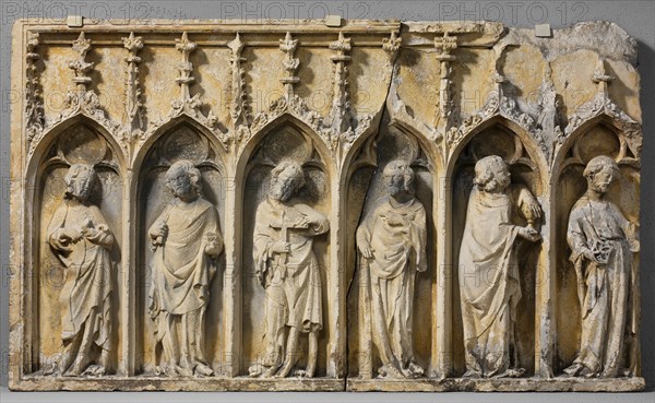 Six Apostles from Retable, French, late 14th century.