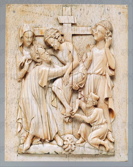 Plaque with the Descent from the Cross, French, ca. 1320-40.