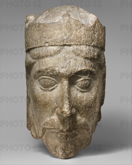 Head of a King, French, ca. 1150-75.