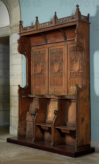 Triple Choir Stall with Canopy, French, 15th century.