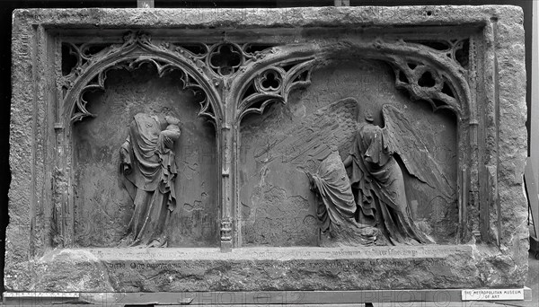 Funerary Relief from the Tomb of Milon de Donzy (d. 1337-38), dean of the Cathedral of Nevers, French, 14th century.