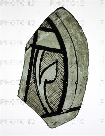 Glass Fragment, French or British, ca.1300.