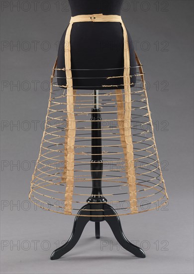 Cage crinoline, American, 1862-63.