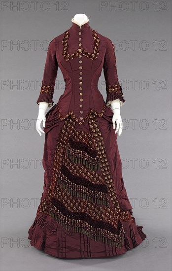 Dinner dress, American, ca. 1880.