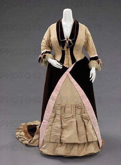 Evening dress, American, ca. 1873.