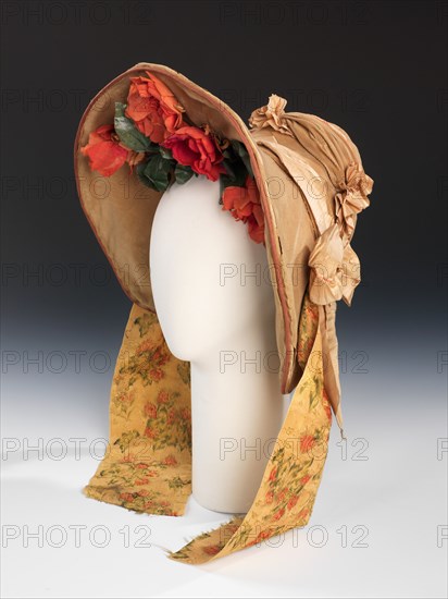 Wedding bonnet, American, 1837.