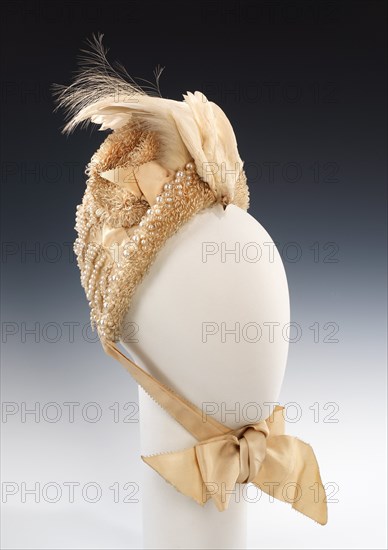 Wedding bonnet, American, ca. 1883.