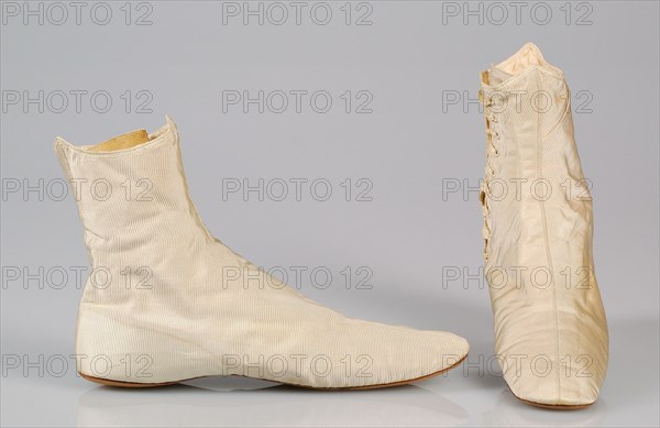 Wedding boots, American, 1855-65.
