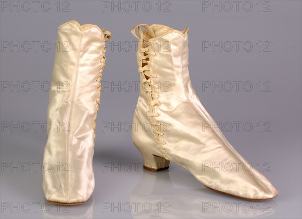 Wedding boots, American, 1873.