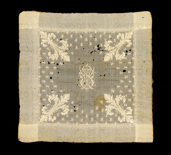Wedding handkerchief, American, 1855.