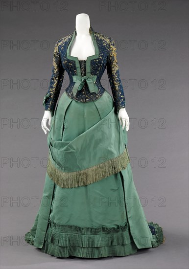 Afternoon dress, French, ca. 1875.