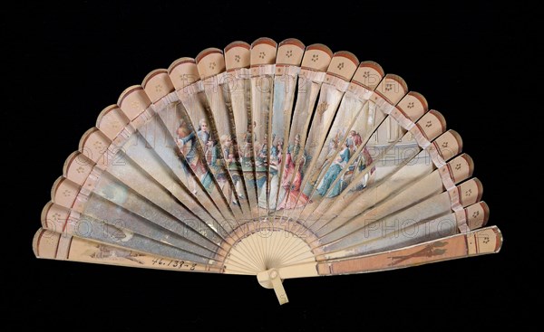 Brisé fan, French, 1800-1810.