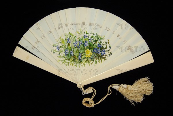 Brisé fan, French, 1870-90.