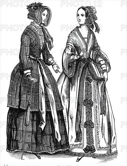 Fashions for September, 1844. Creator: Unknown.