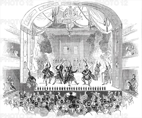 The Great Highland Bagpipe Competition, at the Theatre Royal, Edinburgh, 1844. Creator: Unknown.