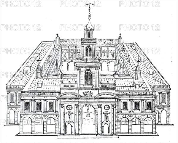 The second Royal Exchange, 1669, 1844. Creator: Unknown.