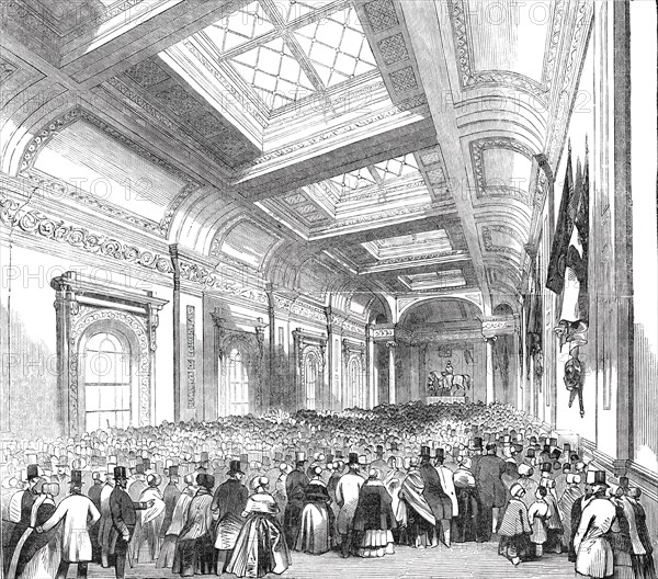 Lloyd's Commercial Room - admission of the public, 1844. Creator: Unknown.