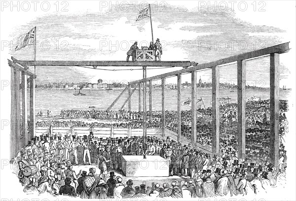 Ceremony of laying the first stone of the Birkenhead Docks, 1844. Creator: Unknown.