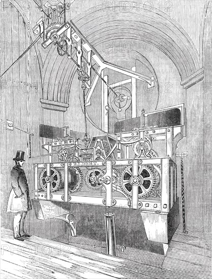 Perspective view of the Great Clock of the Royal Exchange, 1844. Creator: Unknown.