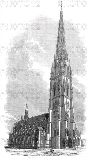 The new Church of St. Nicholas at Hamburg, 1845. Creator: Unknown.