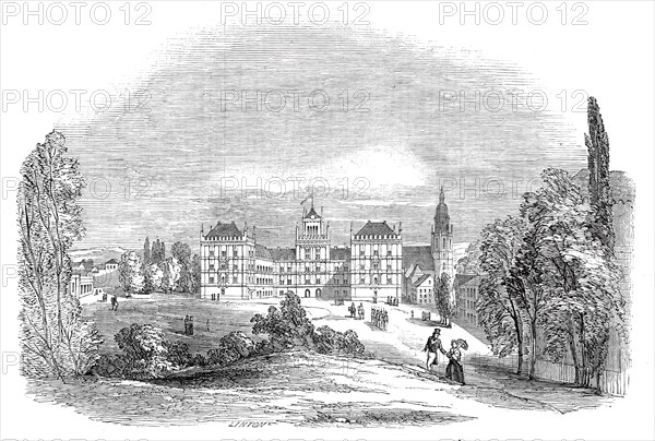 The Palace of Ehrenburg, at Coburg - from His Royal Highness Prince Albert's drawing, 1845. Creator: W. J. Linton.