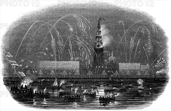 The Illumination of Antwerp, at Her Majesty's Return, 1845. Creator: Unknown.