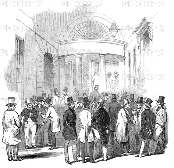 Capel Court - railway speculators, 1845. Creator: Unknown.
