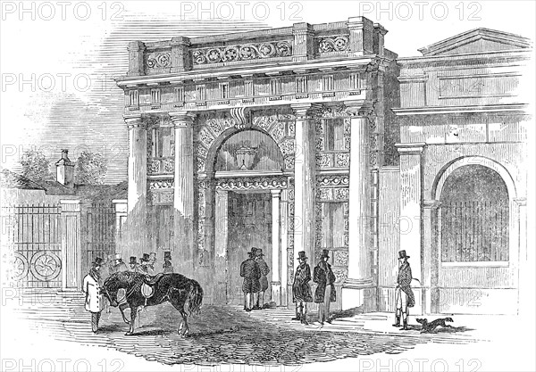 New Betting Room, Newmarket, 1845. Creator: Unknown.