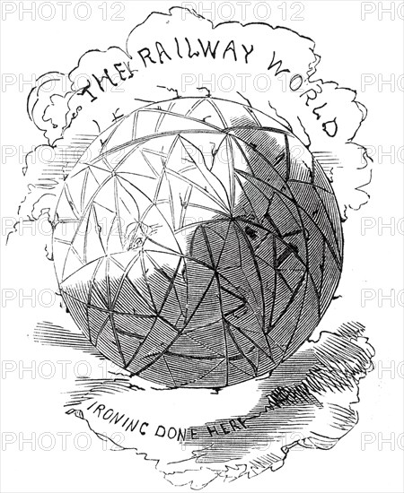 The Railway World - Ironing Done Here, 1845. Creator: Alfred Crowquill.