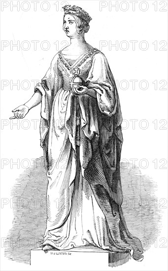 Marble statue of Her Majesty, in the Royal Exchange, 1845. Creator: W. J. Linton.