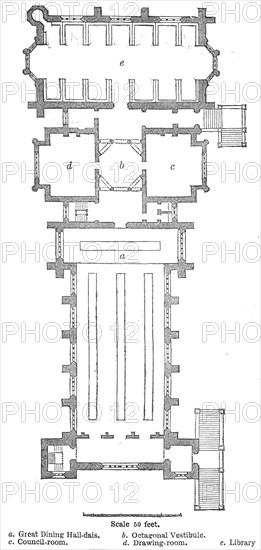 Plan of Lincoln's Inn New Buildings, 1845. Creator: Unknown.