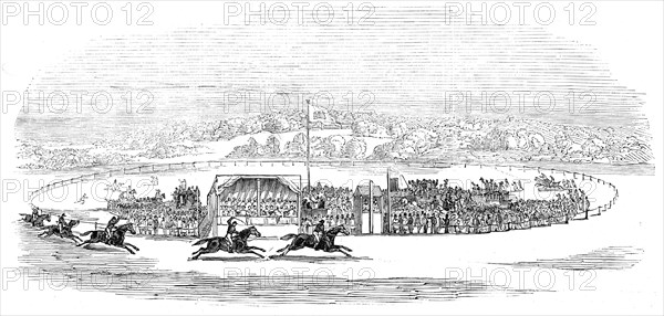 Races at Wheat Croft - Col. Thompson's "Hamlet" winning the Lascelles Cup, 1845. Creator: Unknown.