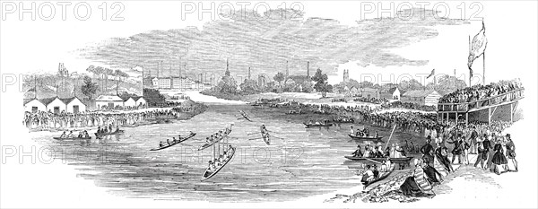 Manchester Regatta - from a sketch by Mr. Hayes, 1844. Creator: Unknown.