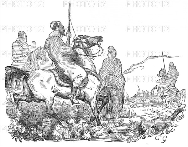 War in Morocco - Arab and Moorish Cavalry, 1844. Creator: Unknown.