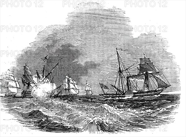 Supposed case of a steamer pursued by an enemy, 1844. Creator: Unknown.