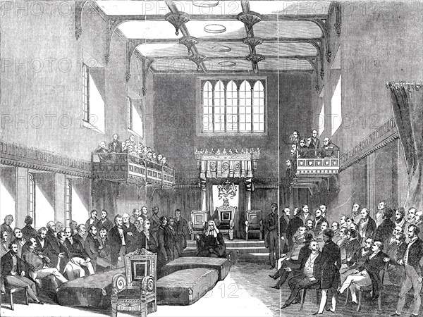 House of Lords - the Lord Chancellor pronouncing judgment in the case of the Queen v. O'Connell, 184 Creator: Unknown.