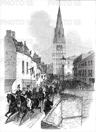 The procession, St. Mary's Hill, Stamford, 1844. Creator: Unknown.