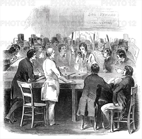 Balloting for president, 1844. Creator: Smyth.