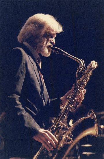 Gerry Mulligan, Capital Radio Jazz Festival, Knebworth House, Knebworth, Herts, 1982.