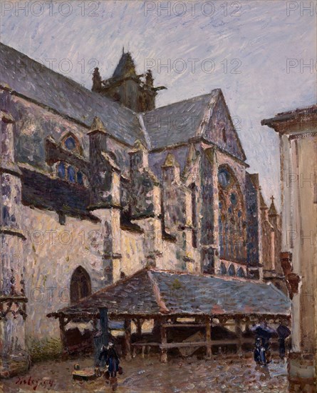 The Church at Moret in the Rain